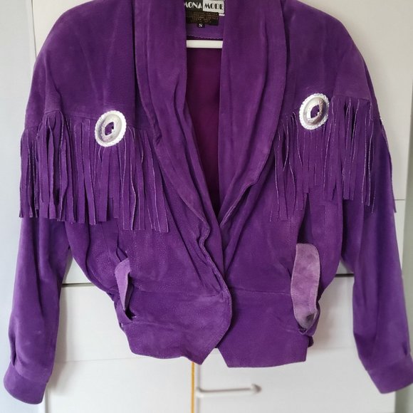 Mona Mode Jackets & Blazers - Vintage purple suede jacket